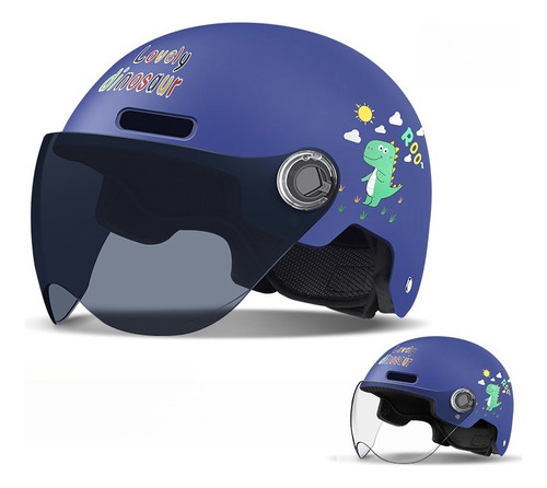 Casco De Motocicleta Half-helmet Para Unisex Niños ,2 Lenses