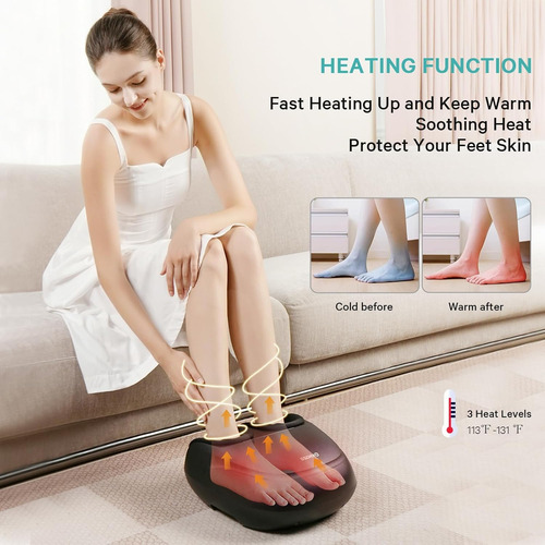 Máquina Massageadora De Pés Com Calor, Shiatsu Deep Kneading