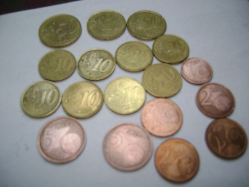 18 Monedas Euros 1c, 2 C,5 C, 10 C, 20 C, 50 Centavos