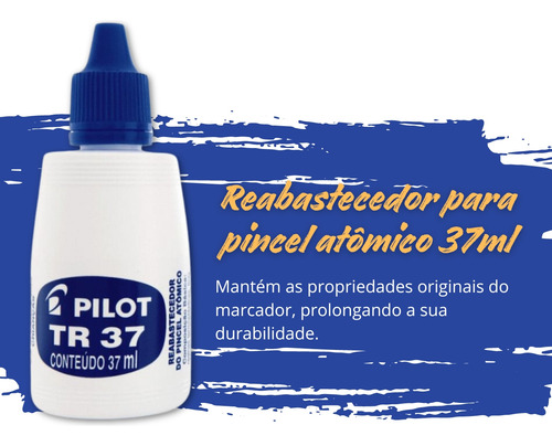 Kit Pincel Atômico Permanente Pilot 4un + Recarga Tinta Tr37