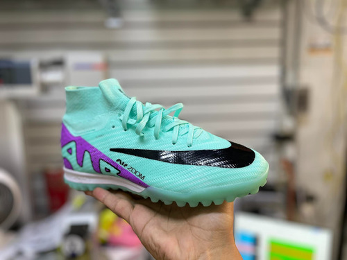 Tenis De Futbol Mercurial Azul Claro Morado Niños