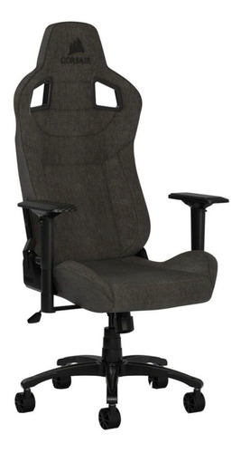 Imagen 2 de 4 de Silla de escritorio Corsair T3 Rush gamer ergonómica charcoal con tapizado de tela