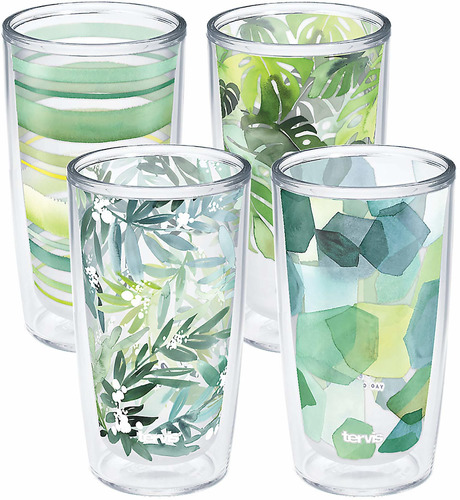 Tervis Yao Cheng Vaso Con Aislamiento De Cristal, 16onzas-4p