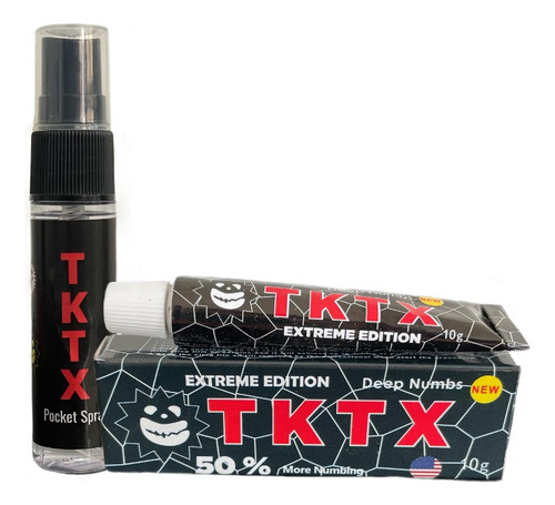 Kit Tktx Crema Black 50% + Spray Tattoo Tatuajes Sin Dolor