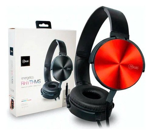 Audífonos Mlab C/mic Energetics Rhythms Red