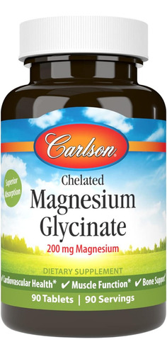 Glicinato De Magnesio 200 Mg Carlson 90 Tabletas