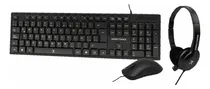Comprar Kit De Teclado Mouse Audífonos Perfect Choice Pc-201717 Usb Mouse Negro Teclado Negro
