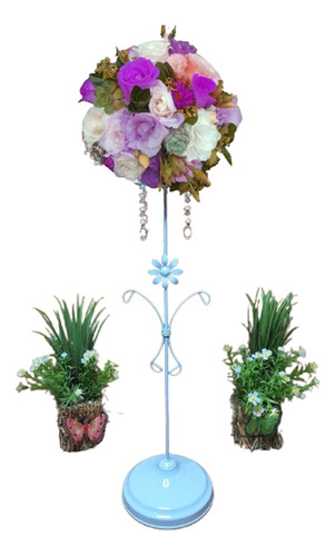 10- Base , Porta Vela/ Floral - Flor  40cm - Candelady