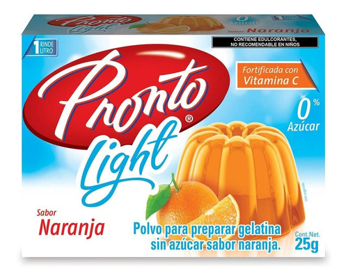 Gelatina Pronto Light Sabor Naranja 25g