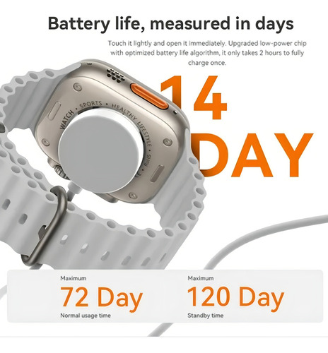 Relógio Smartwatch Ultra Mini Serie8 41mm Cx Prata Starlight Cor da caixa Prata/Starlight
