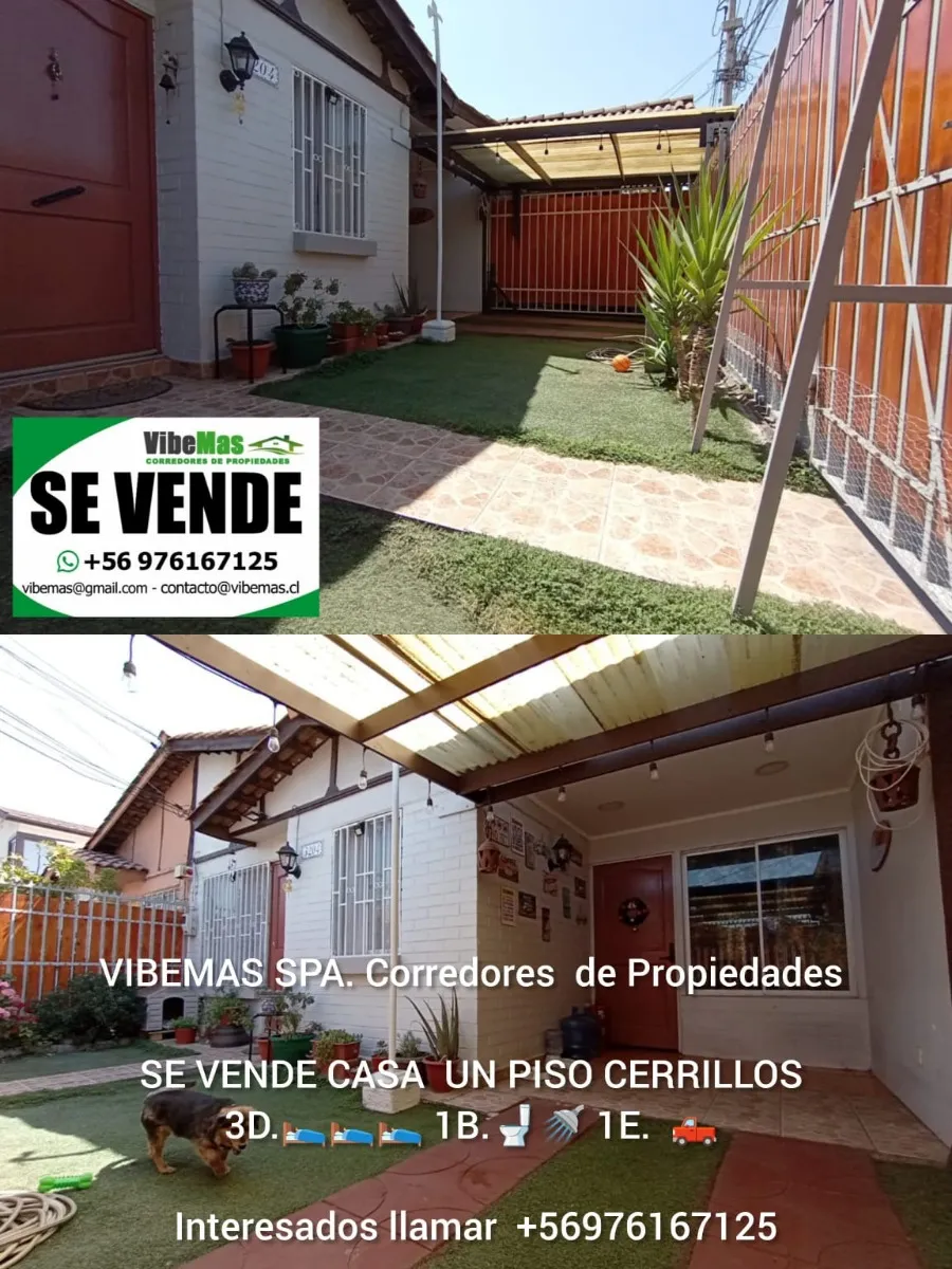 Imagen 2 de 25 de Se Vende Casa Un Piso 3d. 1b. 1e. Cerrillos, Santiago