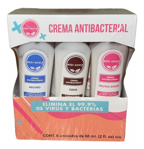 Crema De Manos Antibacterial 60ml Paquete 6 Piezas