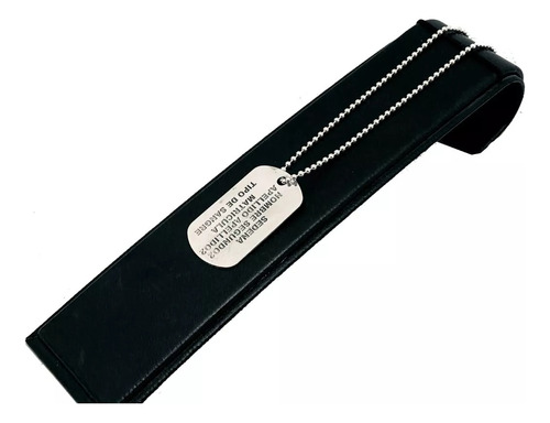 Dije Y Cadena Placa Militar Doble Plata Ley 0.925 Plateado