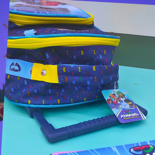Mochila Escolar Heróis Do Poder Pj Mask Com Rodinhas E Alça Cor Azul
