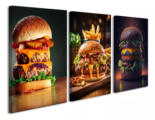 Quadro Decorativo - Hamburguer Grande - Ecograph - Gráfica e