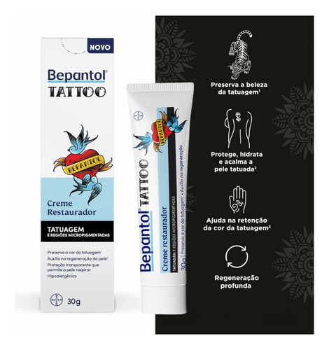 Creme Hidratante Restaurador Para Tatuagem 30g - Bepantol