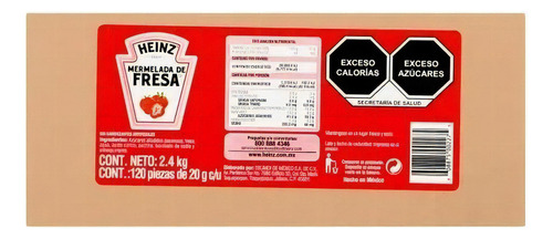 Mermelada De Fresa Heinz 120 Blisters De 20g C/u (2.4 Kg)