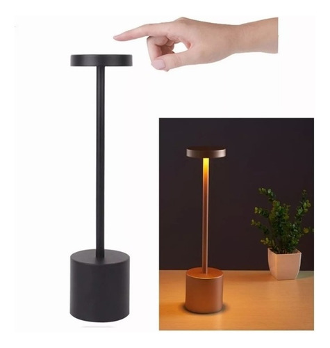 Lámpara De Mesa Inalámbrica Recargable Led Metal Usb