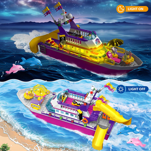 Set De Construcción Hogokids, Barco De Crucero Flotante Con