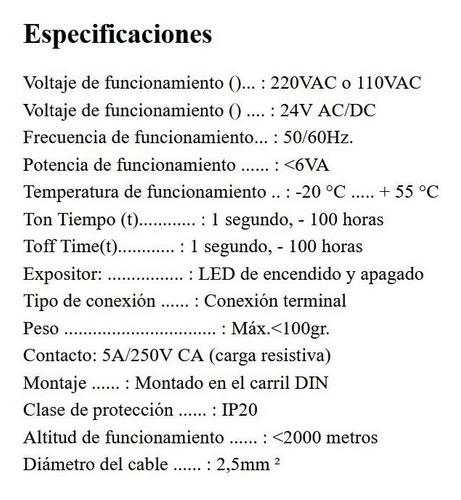 Timer Industrial De Ciclos Ton Toff Multirango 220v