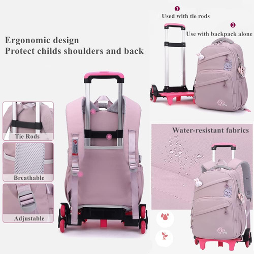 Mochila Con Ruedas Para Niñas, Mochila Con Ruedas, Bolsa De