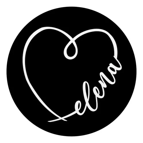 Nombre De Elena Caligrafía De Corazón Minimalista Dib...