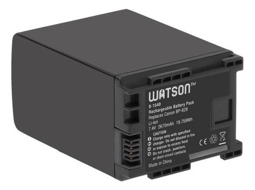 Watson Batería De Iones De Litio Bp-828 (7.4v, Mah)