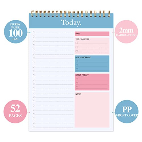 To Do List Notepad - Daily Planner Notepad Undated 52 S...