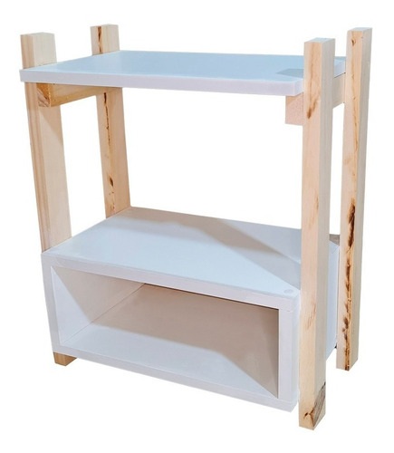 Imagen 6 de 8 de Combo X 2 Mesa De Luz Nordica En Melamina Y Pino Escandinavo