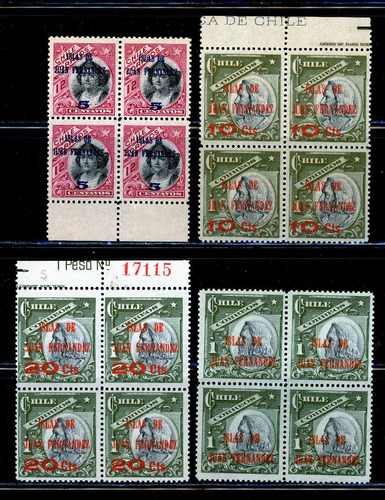 Sellos Postales De Chile. Islas De Juan Fernández. Año 1910.