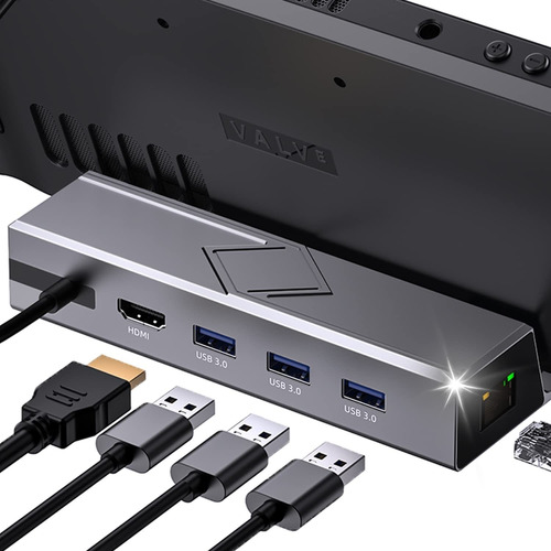 Estacion De Acoplamiento Steam Deck 6 En 1 Con Hdmi 2.0 4k@6