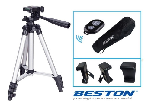 Tripode Beston 3110a Para Camara Y Celular Con Control Bt.