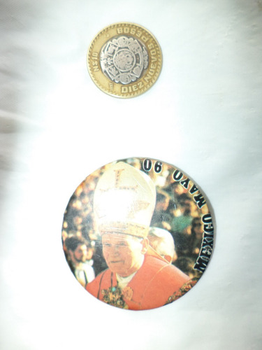 Vintage (1990) Botón Visita Juan Pablo Ii A México (Usado)