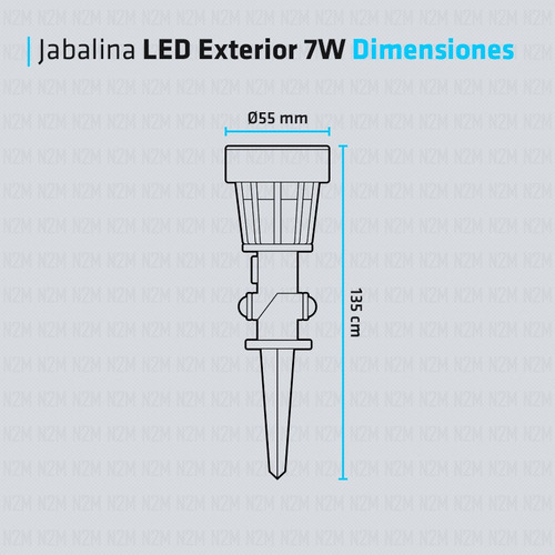 Lampara Led Estaca 7w Foco Exterior Jardin Jabalina Luz Fria