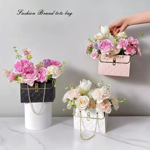 Caja De Regalo De Papel Con Forma De Flor, Ramo De Bolsas De