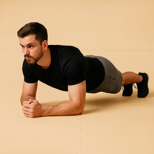 Tapete Multiusos Foam Ejercico Gym Yoga 60x60cm 8 Pzs Color Beige
