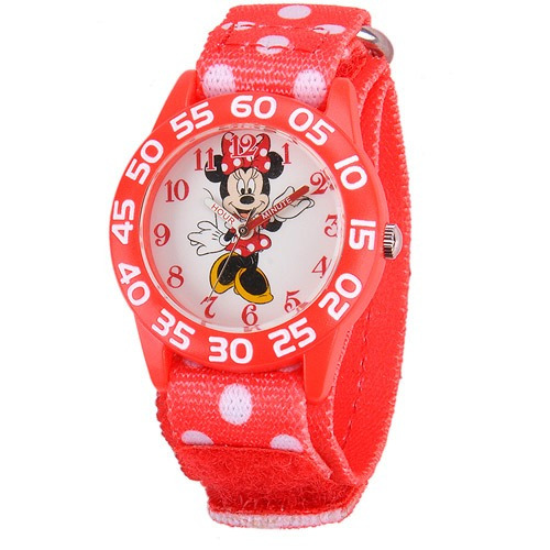 Reloj Rojo Minnie Mouse Para Chicas W001665