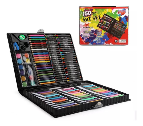 Estuche Set Arte 150 Pzas Para Niños Pintar Colorear Oferta