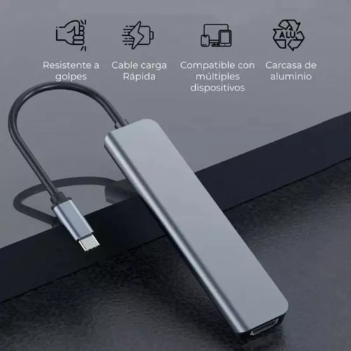 Adaptador Hub 7 En 1 Usb Usb C Hdmi Sd/tf Pd Adaptador