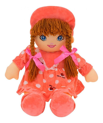 Boneca Rosa Círculos Com Chapéu 60cm