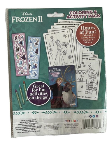 Kit Colorear Disney Frozen Ii Cuaderno Colores Calcomanias