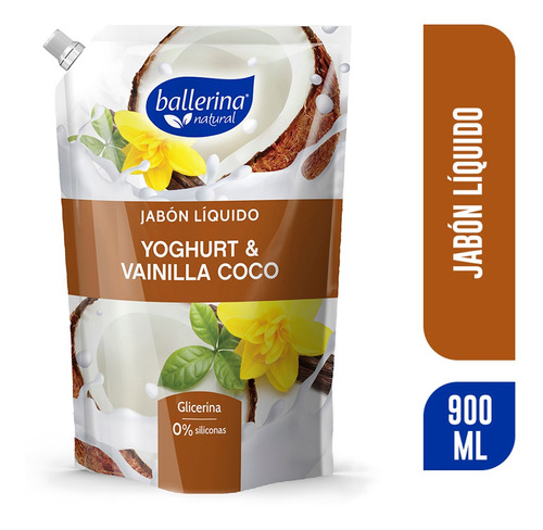Jabón líquido Ballerina Yoghurt vanilla coco 900mL glicerina