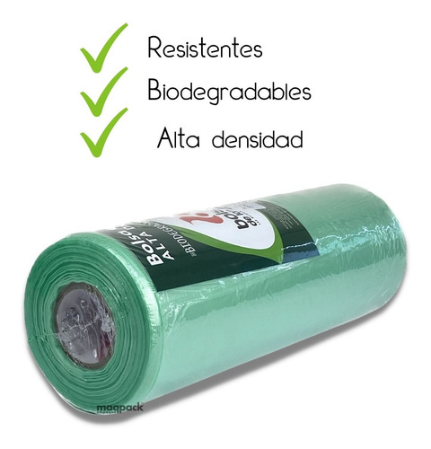 1 Rollo De Bolsa Plana Alta Densidad Biodegradable D2w