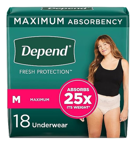 Depend Fit-flex Ropa Interior Para Incontinencia Para Mujer,