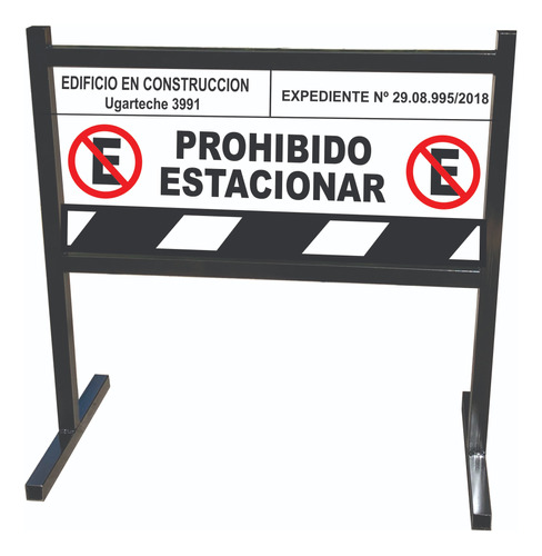 Caballete Prohibido Estacionar - Caño Y Chapa - Carteles