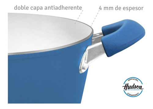 Cacerola Ceramica Hudson 24 Cm Induccion Color Azul Azul