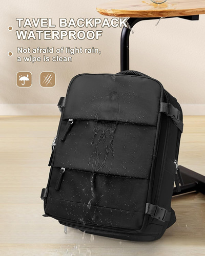 Coowoz Mochila De Viaje Para Mujer Hombre Negro Mochila...