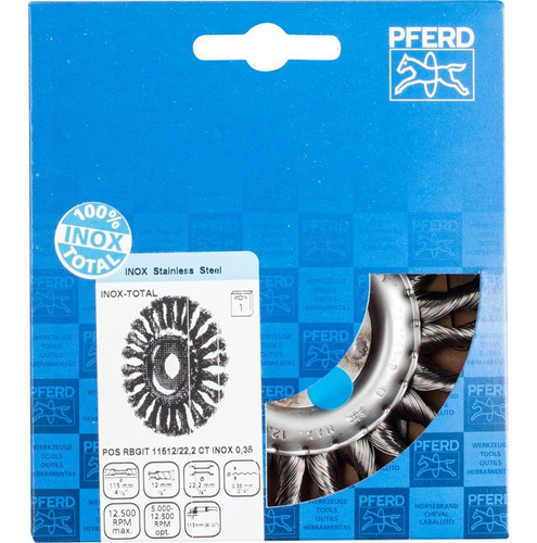 Grata Circular Trenzada Inox Pferd 4 1/2 X 1/2 X 7/8