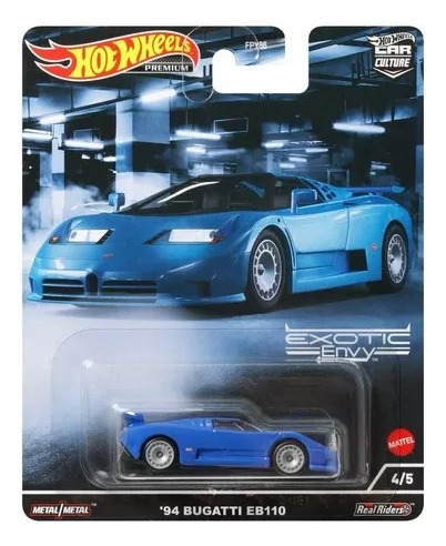 Carro Hot Wheels Premium Bugatti Eb110 Real Riders Metal