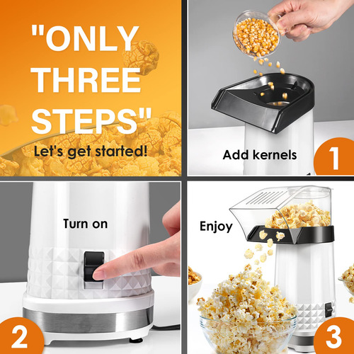 Máquina Para Hacer Palomitas De Aire Caliente Vminno, 4,5 L,